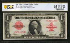 Legal Tender Notes

Fr. 40. 1923 $1 Legal Tender Note. PCGS Banknote Gem Uncirculated 65 PPQ.

An attractive Gem example of this Legal Tender Ace,...