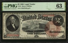 Legal Tender Notes

Fr. 51. 1880 $2 Legal Tender Note. PMG Choice Uncirculated 63.

An always highly desirable 1880 large brown seal variety and s...