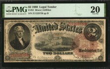 Legal Tender Notes

Fr. 51. 1880 $2 Legal Tender Note. PMG Very Fine 20.

A very satisfying example of this large brown spiked seal. Evenly circul...