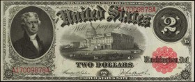 Legal Tender Notes

Fr. 57. 1917 $2 Legal Tender Note. Choice About Uncirculated.

An appealing example of this Legal Tender Deuce which offers br...