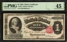 Silver Certificates

Fr. 223. 1891 $1 Silver Certificate. PMG Choice Extremely Fine 45.

A nice mid-grade $1 Silver Certificate which displays wit...