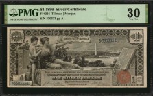 Silver Certificates

Fr. 224. 1896 $1 Silver Certificate. PMG Very Fine 30.

A popular 1896 Educational Ace, which depicts history instructing you...