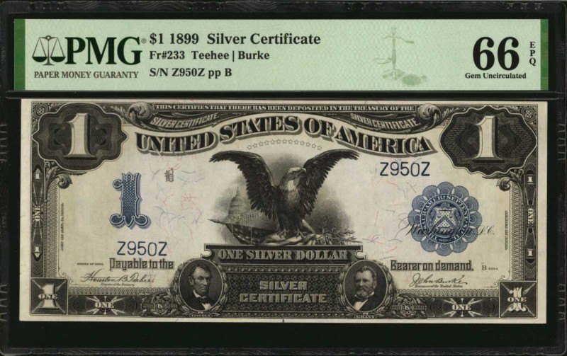 Silver Certificates

Fr. 233. 1899 $1 Silver Certificate. PMG Gem Uncirculated...