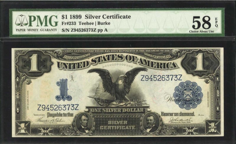 Silver Certificates

Fr. 233. 1899 $1 Silver Certificate. PMG Choice About Unc...