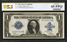 Silver Certificates

Fr. 239. 1923 $1 Silver Certificate. PCGS Banknote Gem Uncirculated 65 PPQ.

A Woods-Tate signature combination is found on t...