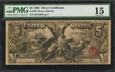 Silver Certificates

Fr. 269. 1896 $5 Silver Certificate. PMG Choice Fine 15.

A Choice Fine example of this Educational Five, which offers a stil...