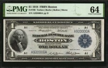 Federal Reserve Bank Notes

Fr. 708. 1918 $1 Federal Reserve Bank Note. Boston. PMG Choice Uncirculated 64.

Bright paper stands out on this Green...