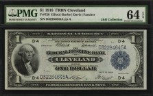 Federal Reserve Bank Notes

Fr. 720. 1918 $1 Federal Reserve Bank Note. Cleveland. PMG Choice Uncirculated 64 EPQ.

A nearly-Gem example of this G...