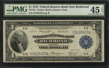 Federal Reserve Bank Notes

Fr. 721. 1918 $1 Federal Reserve Bank Note. Richmond. PMG Choice Extremely Fine 45 EPQ.

A mid grade example of this R...