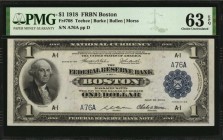 Federal Reserve Bank Notes

Fr. 708. 1918 $1 Federal Reserve Bank Note. Boston. PMG Choice Uncirculated 63 EPQ. Low Serial Number.

Low two digit ...