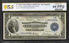 Federal Reserve Bank Notes

Fr. 744. 1918 $1 Federal Reserve Bank Note. San Francisco. PCGS Banknote Choice Uncirculated 64 PPQ.

A nearly Gem off...