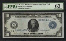 Federal Reserve Notes

Fr. 910. 1914 $10 Federal Reserve Note. New York. PMG Choice Uncirculated 63 EPQ.

Bright & original paper stand out on thi...