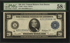Federal Reserve Notes

Fr. 967. 1914 $20 Federal Reserve Note. Boston. PMG Choice About Uncirculated 58 EPQ.

This Boston $20 FRN offers good deta...