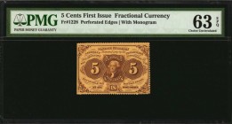 First Issue

Fr. 1228. 5 Cent PMG Choice Uncirculated 63 EPQ.

Perforated edges. With ABC monogram. Seen with good ink and color.

Estimate: $ 2...