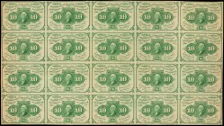 First Issue

Uncut Sheet of (20) Fr. 1242. 10 Cents. First Issue. Extremely Fine.

An uncut sheet of 20 first issue 10 Cent notes. Toning is notic...