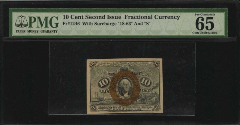 Second Issue

Fr. 1246. 10 Cent. Second Issue. PMG Gem Uncirculated 65 EPQ.
...