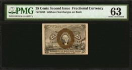Second Issue

Fr. 1283. 25 Cent. Second Issue. PMG Choice Uncirculated 63.

Without surcharges on back.

Estimate: $ 125 - 175