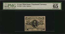 Third Issue

Fr. 1238. 5 Cent. Third Issue. PMG Gem Uncirculated 65 EPQ.

A Gem example of this green back Clark type fractional.

Estimate: $ 3...