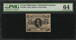 Third Issue

Fr. 1238. 5 Cent. Third Issue. PMG Choice Uncirculated 64.

Green back. Nearly Gem.

Estimate: $ 150 - 250