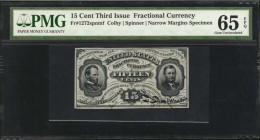 Third Issue

Lot of (2) Fr. 1272spnmf & spwmb. 15 Cents. Third Issue. PMG Choice Uncirculated 64 & Gem Uncirculated 65 EPQ.

Included in this lot ...
