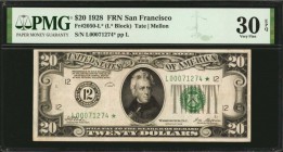 Federal Reserve Notes

Fr. 2050-L*. 1928 $20 Federal Reserve Star Note. San Francisco. PMG Very Fine 30 EPQ.

A numeric Series of 1928 $20 replace...