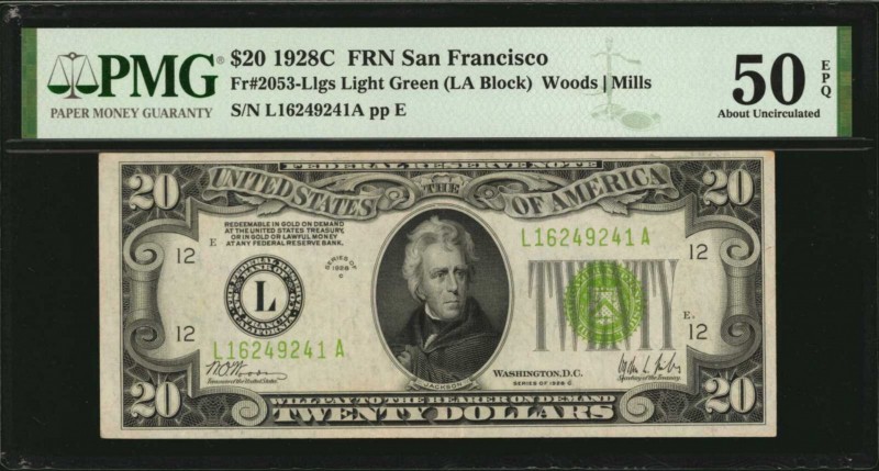 Federal Reserve Notes

Fr. 2053-Llgs. 1928C $20 Federal Reserve Note. San Fran...