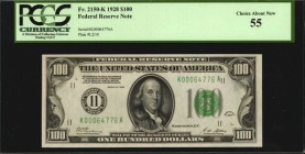 Federal Reserve Notes

Fr. 2150-K. 1928 $100 Federal Reserve Note. Dallas. PCGS Currency Choice About New 55.

An early small size $100 FRN from t...
