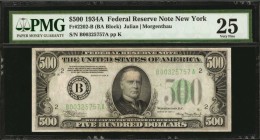 Federal Reserve Notes

Fr. 2202-B. 1934A $500 Federal Reserve Note. New York. PMG Very Fine 25.

An evenly circulated offering with nice centering...