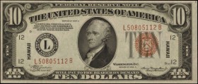 Hawaii Emergency Note

Fr. 2303. 1934A $10 Hawaii Emergency Note. Choice About Uncirculated.

An appealing example of this WWII era Hawaii emergen...