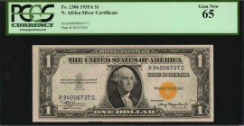 North Africa Emergency Note

Fr. 2306. 1935A $1 North Africa Emergency Note. PCGS Currency Gem New 65.

Bright paper and vivid overprints are foun...