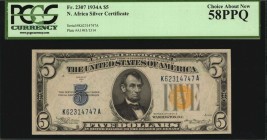 North Africa Emergency Note

Fr. 2307. 1934A $5 North Africa Emergency Note. PCGS Currency Choice About New 58 PPQ.

A WWII era North Africa emerg...