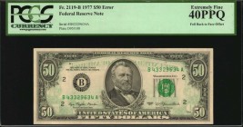 Offsets

Fr. 2119-B. 1977 $50 Federal Reserve Note. New York. PCGS Currency Extremely Fine 40 PPQ. Full Back to Face Offset.

A full back to face ...