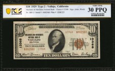 California

Vallejo, California. $10 1929 Ty. 2. Fr. 1801-2. Mechanics & Merchants NB. Charter #13368. PCGS Banknote Very Fine 30.

Good embossing...