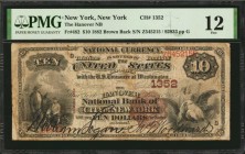 New York

New York, New York. 1882 Brown Back $10 Fr. 482. The Hanover NB. Charter #1352. PMG Fine 12.

A Fine example of this Brown Back $10 whic...