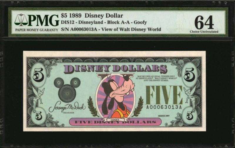 Miscellaneous Currency

Lot of (3) Disney Dollars. 1989, 1994 & 1995. $5. PMG ...