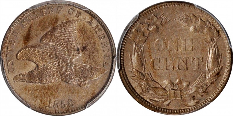 Flying Eagle Cent

1858 Flying Eagle Cent. Small Letters, Low Leaves (Style of...