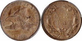 Flying Eagle Cent

1858 Flying Eagle Cent. Small Letters, Low Leaves (Style of 1858), Type II. AU-55 (PCGS).

PCGS# 2020. NGC ID: 2279.

Estimat...