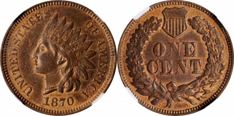 Indian Cent

1870 Indian Cent. FS-901. Shallow N. MS-63 RB (NGC).

PCGS# 209...