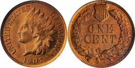 Indian Cent

1907 Indian Cent. MS-64 RB (PCGS).

PCGS# 2227. NGC ID: 2294.

From the Dr. Jeffrey A. Rudolph Collection. Earlier ex The Connelly ...