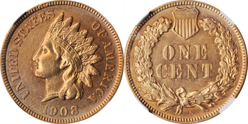 Indian Cent

1908-S Indian Cent. AU Details--Cleaned (NGC).

PCGS# 2232. NGC...