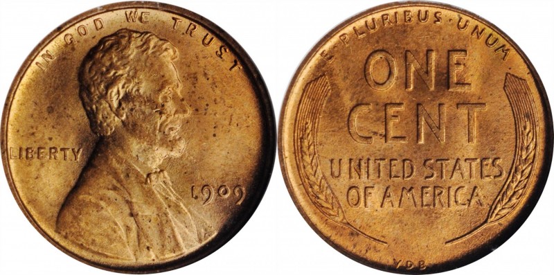 Lincoln Cent

1909 Lincoln Cent. V.D.B. MS-66 RD (ANACS). OH.

PCGS# 2425. N...