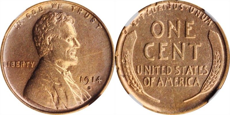 Lincoln Cent

1914-D Lincoln Cent. VF Details--Cleaned (NGC).

PCGS# 2471. N...