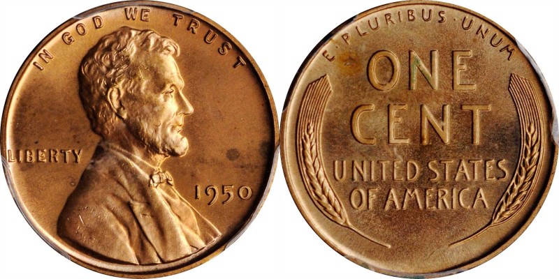 Lincoln Cent

1950 Lincoln Cent. Proof-66 RD (PCGS).

PCGS# 3359. NGC ID: 22...