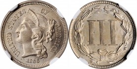 Nickel Three-Cent Piece

1866 Nickel Three-Cent Piece. MS-63 (NGC).

PCGS# 3732. NGC ID: 22NK.

From the Dr. Jeffrey A. Rudolph Collection.

E...