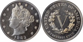 Liberty Head Nickel

1883 Liberty Head Nickel. No CENTS. Proof-66 (PCGS). OGH.

PCGS# 3878. NGC ID: 22PU.

Estimate: $ 500