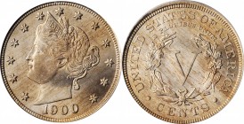 Liberty Head Nickel

1900 Liberty Head Nickel. MS-65 (PCGS).

PCGS# 3861. NGC ID: 22PS.

Estimate: $ 350