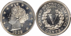 Liberty Head Nickel

1902 Liberty Head Nickel. Proof-66 (PCGS). CAC.

PCGS# 3900. NGC ID: 278C.

Estimate: $ 350