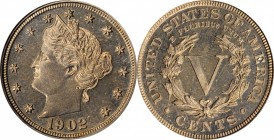 Liberty Head Nickel

1902 Liberty Head Nickel. Proof-64 (NGC). OH.

PCGS# 3900. NGC ID: 278C.

Estimate: $ 250