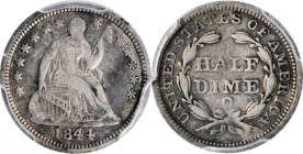 Liberty Seated Half Dime

1844-O Liberty Seated Half Dime. V-1. Medium O. VF-20 (PCGS).

PCGS# 4334. NGC ID: 2336.

Estimate: $ 500