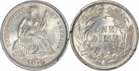 Liberty Seated Dime

1876 Liberty Seated Dime. Type I Reverse. MS-64 (PCGS).

PCGS# 4679. NGC ID: 23AH.

Estimate: $ 250